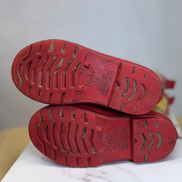 Hatley Kids Rain Boots Fireman Theme Yellow Rubber Boots Fire Engine Dalmatian - Picture 7 of 9